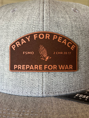 Gunmetal Gray Pray for Peace Patch Hat