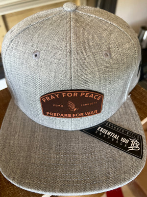 Gunmetal Gray Pray for Peace Patch Hat